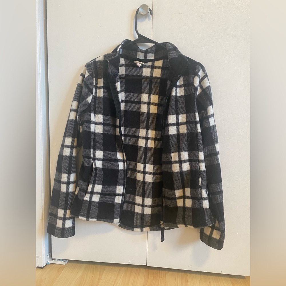 Plaid fleece sweater